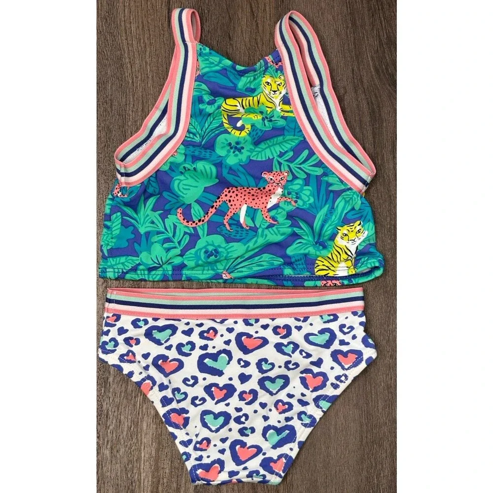 Hatley Swim Girls 2 Bikini Safari Animal Print Tropical